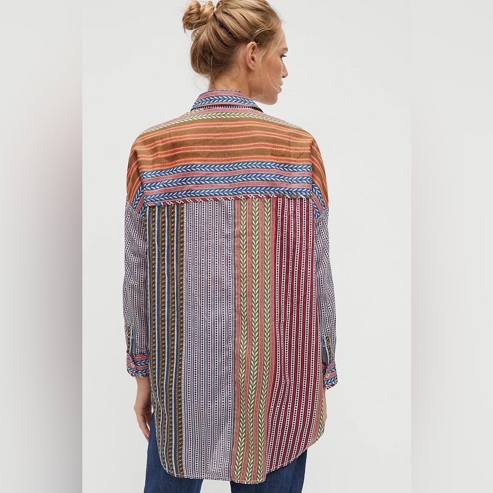 Anthropologie Pilcro Clara Tunic Oversized Button down Top Size XS - Picture 2 of 7